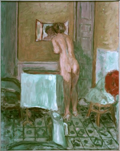 Nude with Red Cloth or Nude at the Toilet by Pierre Bonnard